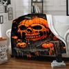 1PC Pumpkin Skull Halloween Decoration Print Blanket, Soft Throw Blanket - Warm & Cozy for Couch, Bed, Office, and Travel Yy250912216