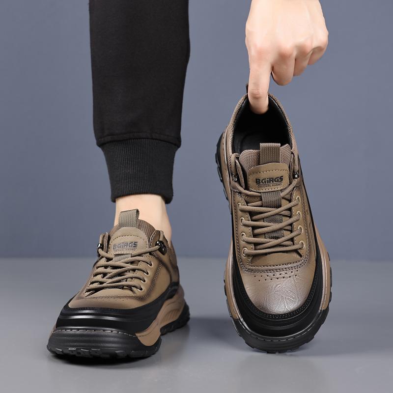 Модные черные коричневые мужские кроссовки для походов — фото 5