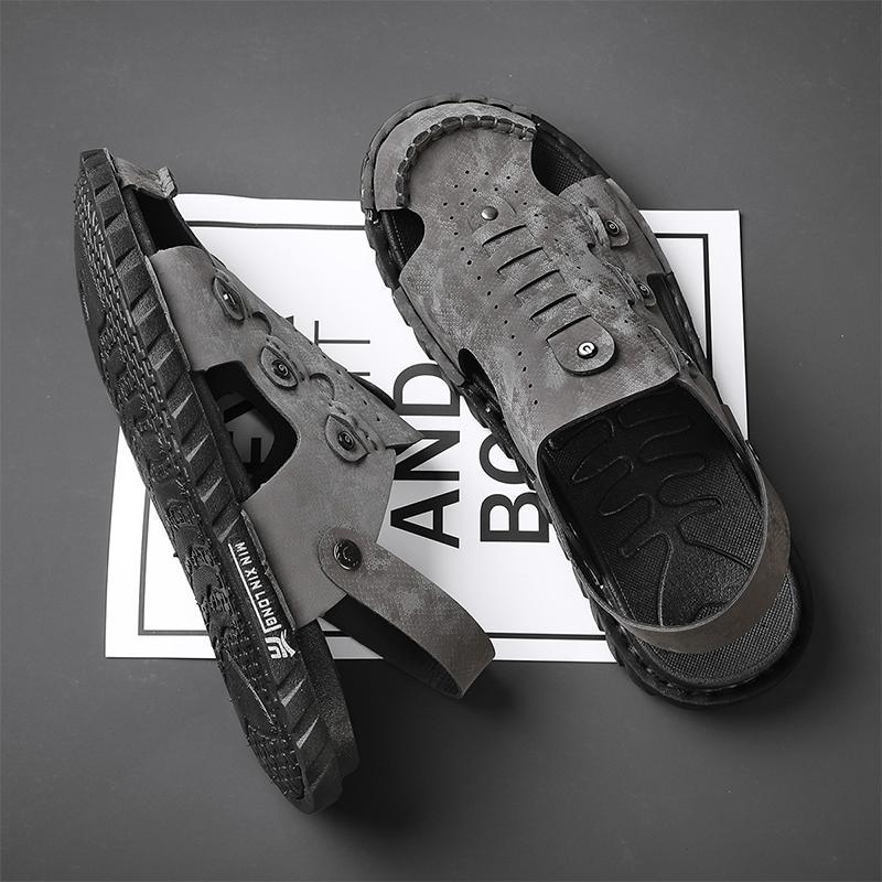 

Sandals men s summer wear non-slip and wear-resistant bag head slippers men s outdoor work driving dual-purpose soft-soled cool slippers 39