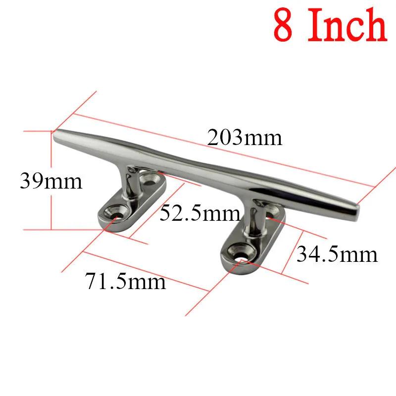 1Pc Marine Polished Heavy Duty Boat Cleat Hollow Base Cleat Stainless Steel Boat Dock Rope Line Cleat 4/5/6/8/10/12 Inch
