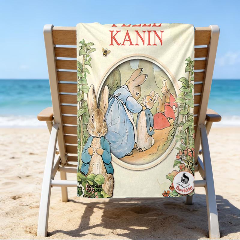 1pc Peter Rabbit2 Beach Towel, Beach and Seaside Swimming Pool Equipment, Fashion Pattern, Rectangular, Travel Essentials