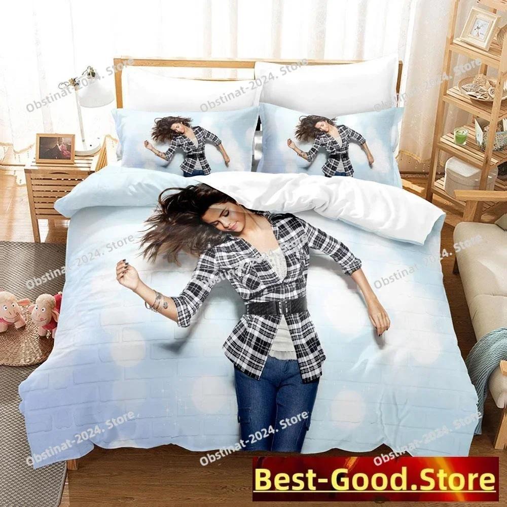 Top Sexy Selena Gomez Bedding Set Printed Single Comforter Quilt Bed Cover Duvet Cover Pillow Case 3 Pieces Sets Kids Adult Size