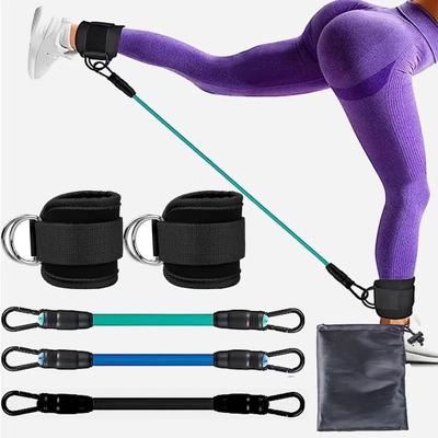 Fasce di resistenza con cinturino alla caviglia, fasce per la forza delle gambe, corda per trazione, fitness, allenamento elastico, yoga, pilates, crossfit, attrezzatura per palestra