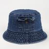 Solid Color Pocket Sun Hats Vintage Fisherman Cap New Denim Bucket Hat  Men Women