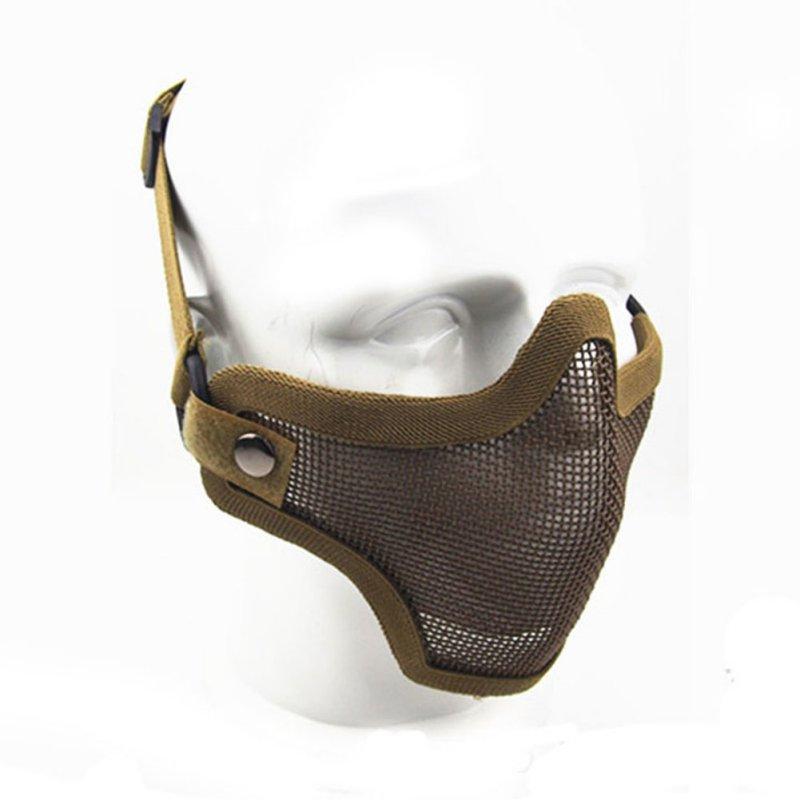 Outdoor Protective Mask Metal Mesh Camouflage Tactical Half Face Guard