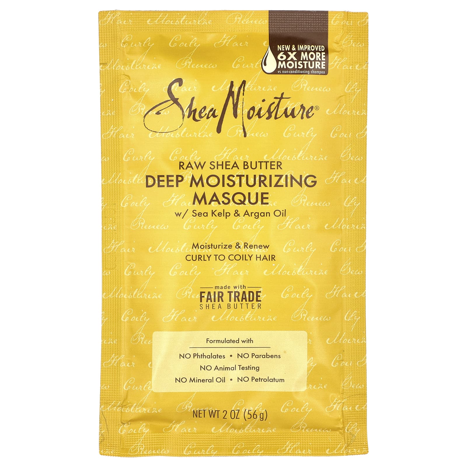 SheaMoisture, сырое масло ши, увлажняющая восстанавливающая маска, морские водоросли и аргановое масло, 57 г (2 унции)