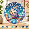 2D Flat, 2D Flat Acrylic Sun Catcher, Little Bird On a Branch Wearing a Sweater Theme Sun Catcher, Home and Garden Decoration, Suitable As a Gift for