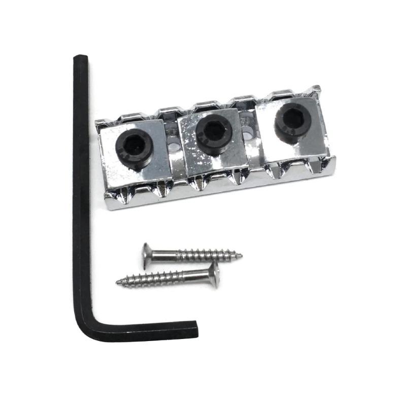 A Set 42mm Metal Lock Nut for Floyd Rose Tremolo System, Electric Guitar String Lock Replacement Parts with Screws & Wrench