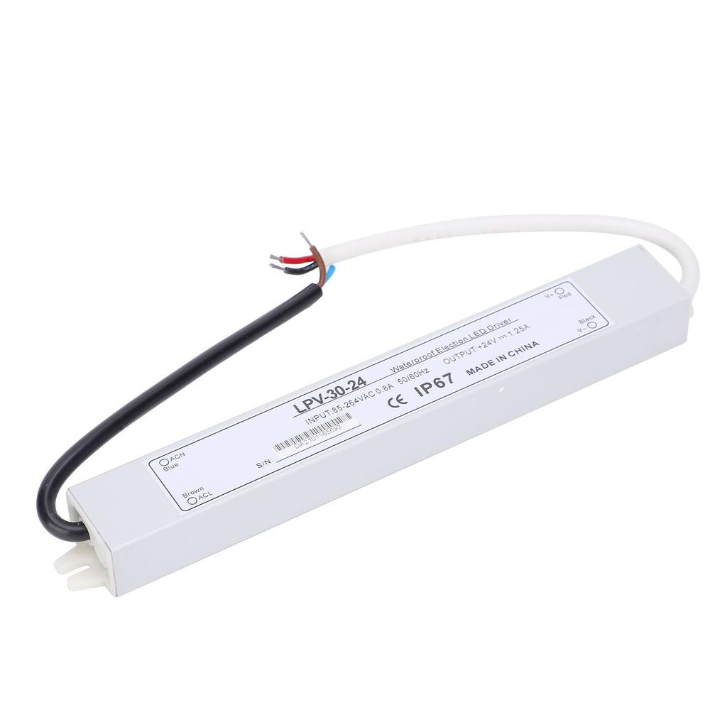BERM Waterproof Power Supply Aluminum Alloy Switch Transformer Driver DC24V 30W LPV-30-24