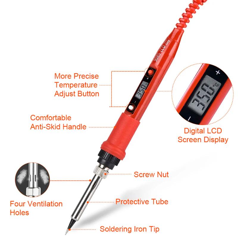 JCD 908S 220V 80W LCD Adjustable Temperature Electric Soldering Iron