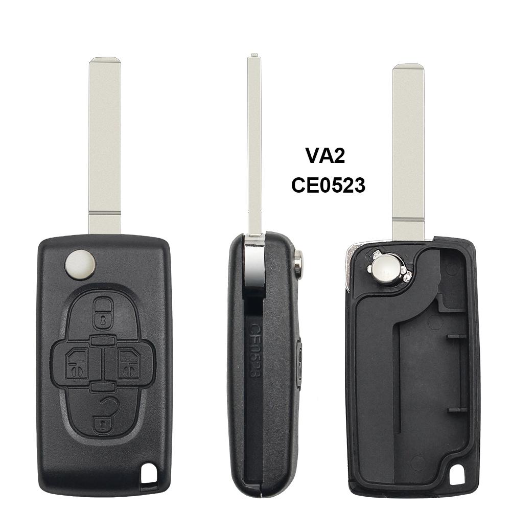 KEYYOU 4 Lichtknöpfe Autoschlüssel Hülle Anhänger Für Peugeot 206 407 307 607 Für Citroen C2 C3 C4 C5 C6 Berlingo CE0523 CE0536 Neu