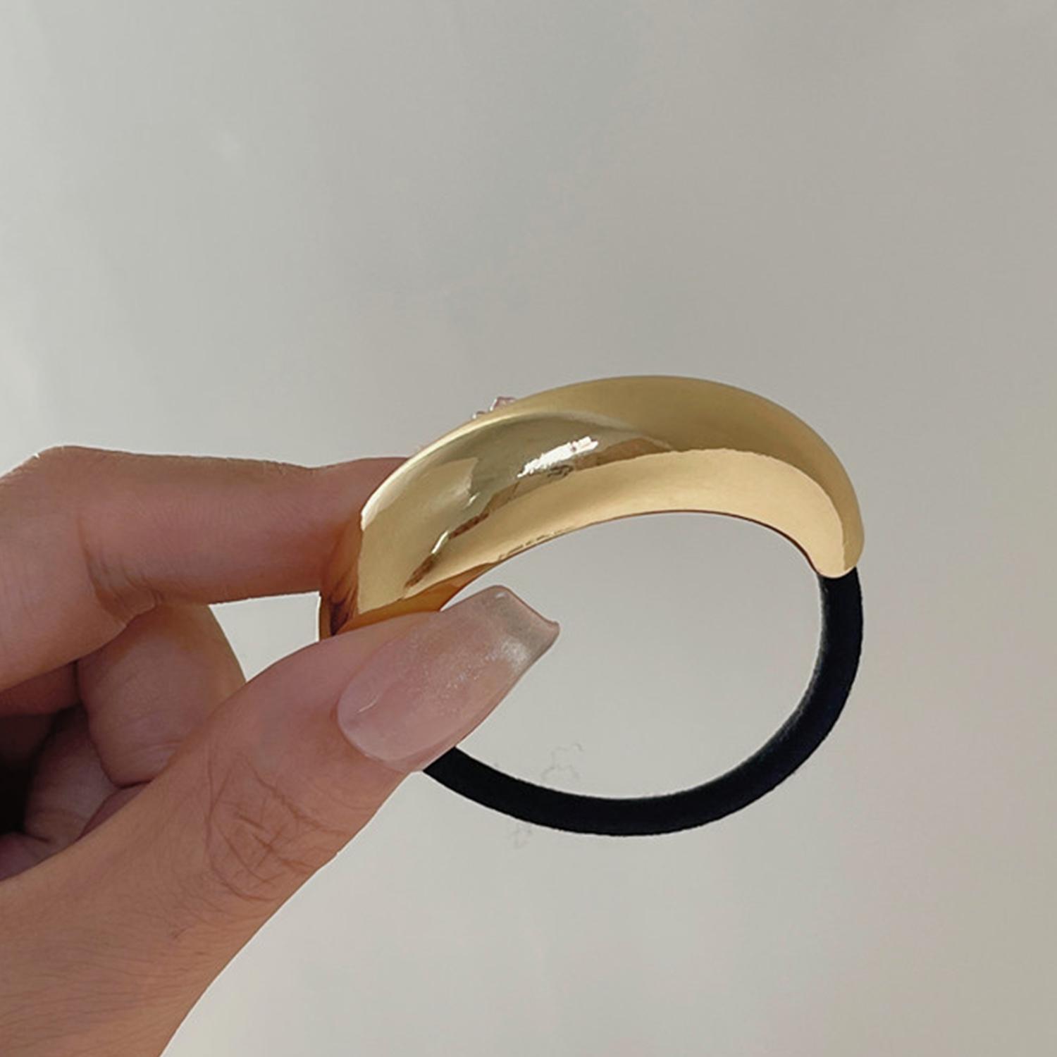 

Сладкая уникальная заколка для волос Металлический сплав Резинки для волос Эластичные резинки Скранчи для волос Женские аксессуары для волос Золотистый цвет Кольцо для волос