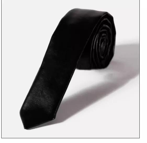 Bryllupsfestklær Herre Stilig Svart Slips Ekte Mykt Lær Lammeskinn