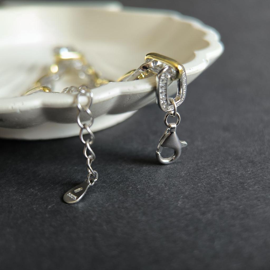 Серебряный браслет с фианитами, вес изделия 11,33 гр (2184720)