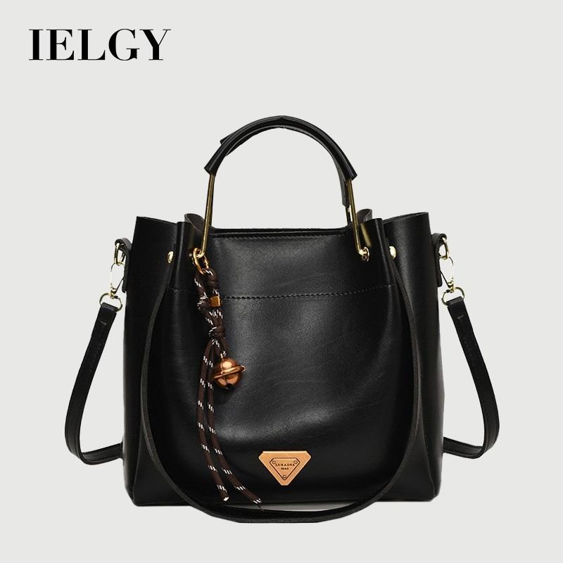 IELGY Hand-Carrying Bucket Bag One-Shoulder Large-Capacity Tote Bag Commuter Messenger Bag