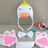 Rock Ente Gänse Stirnbänder Kragen Schwanz Tier Gänse Haarreif für Kinder Shows Ente Tier Stirnbänder Cartoon Kostüm