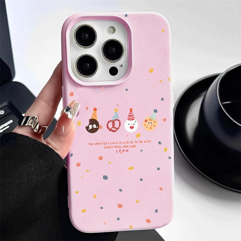 Polka Dot Cookie Party for Apple 16 Promax Mobile Phone Case for IPhone 15 Plus Anti-fall 14 Skin Texture 13