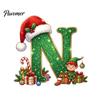 Holiday Tree Hanging Decor Personalized 26 Alphabet Christmas Ornament with Santa Hat Elf Design, Acrylic Cute Pendant for Mantel And Party