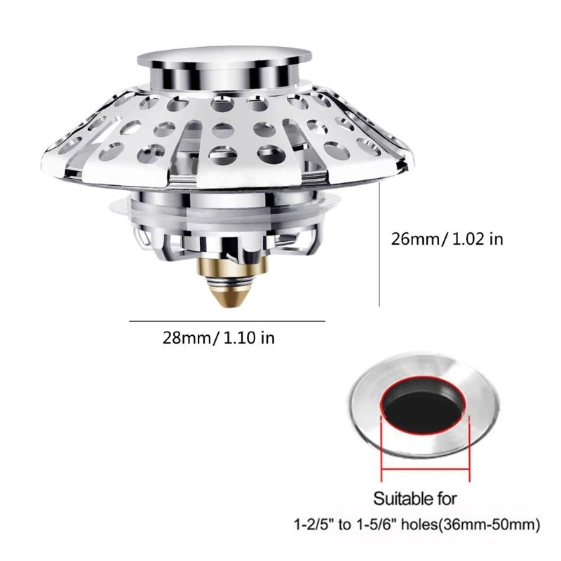 Bath Drain Plug with Integrated Hair Catcher Multifunction Bathtubs Hair Catcher & Drain Stopper for Standard Bathtubs Size