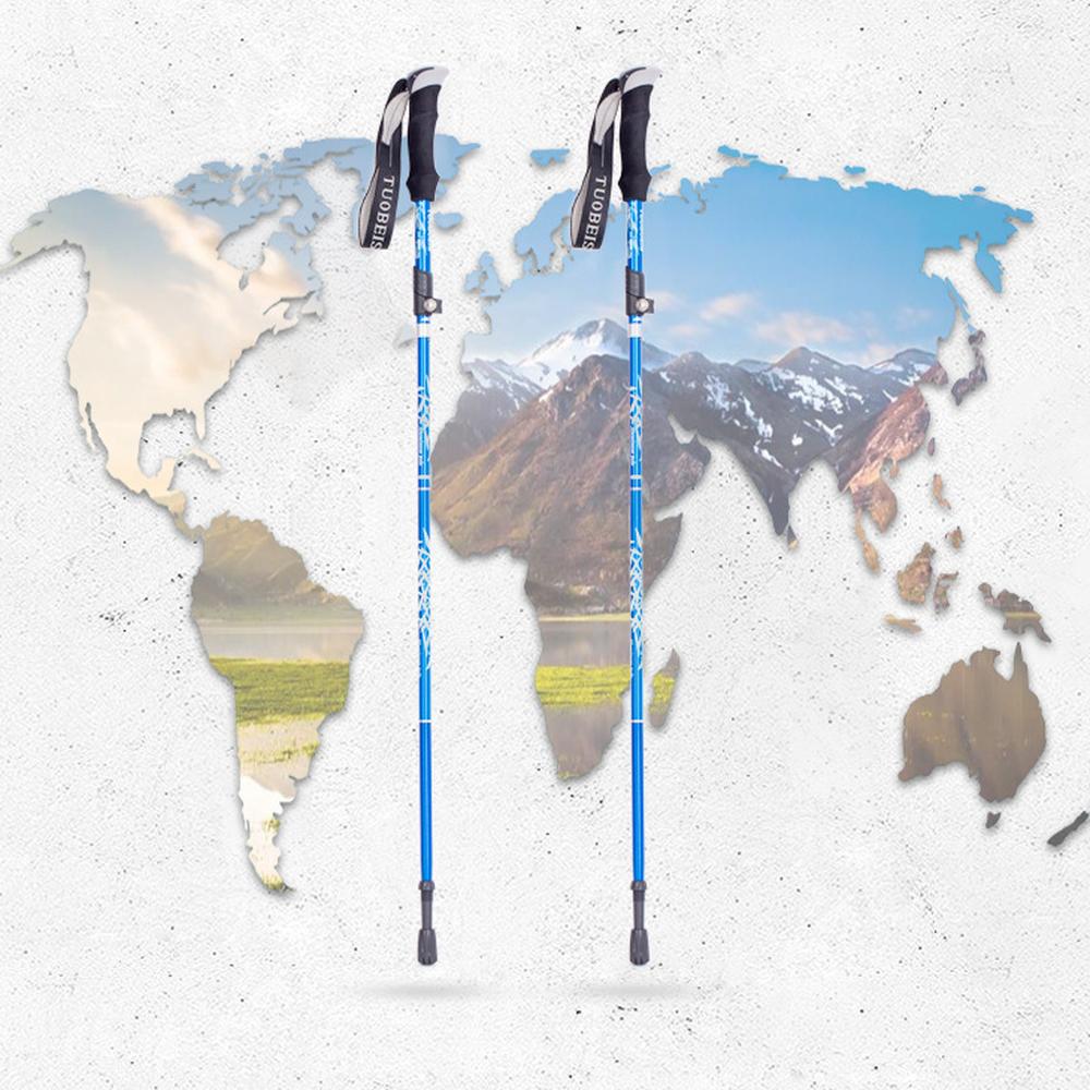 Trekking Pole Ultra-Light Telescopic Folding Trekking Mountain Climbing Walking Stick Cane Walking