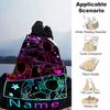 Customiz Name Personality Kpop Demon Hunters Blanket Soft &Warm Sofa Office Bed Travel Lunch Break Blanket, Gift Suitable All Seasons