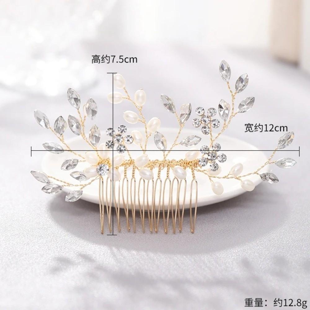 Exquisite Bridal Headdress Sparkling Faux Pearl Hairclip Daily Use Rhinestone Hairpin  Party