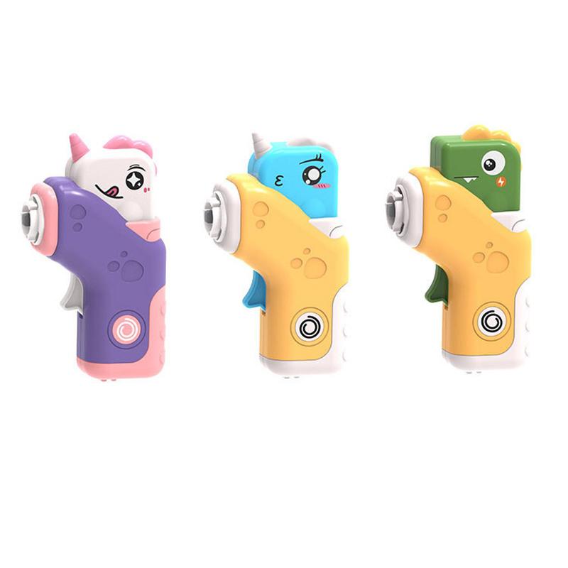 2 In1 Flying Disc Saucer Gyro Cartoon Dinosaur Air Rocket Launcher Sport Games Kids Educational Outdoor Toys for Children Gifts