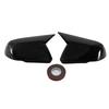 Gloss Black Horn Mirror Cover 2X For 2015~2022 Ford Mustang With LED Turn Signal