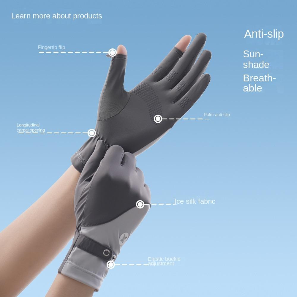 Ice Silk Sun Protection Riding Gloves Breathable Summer Driving Mittens  Summer