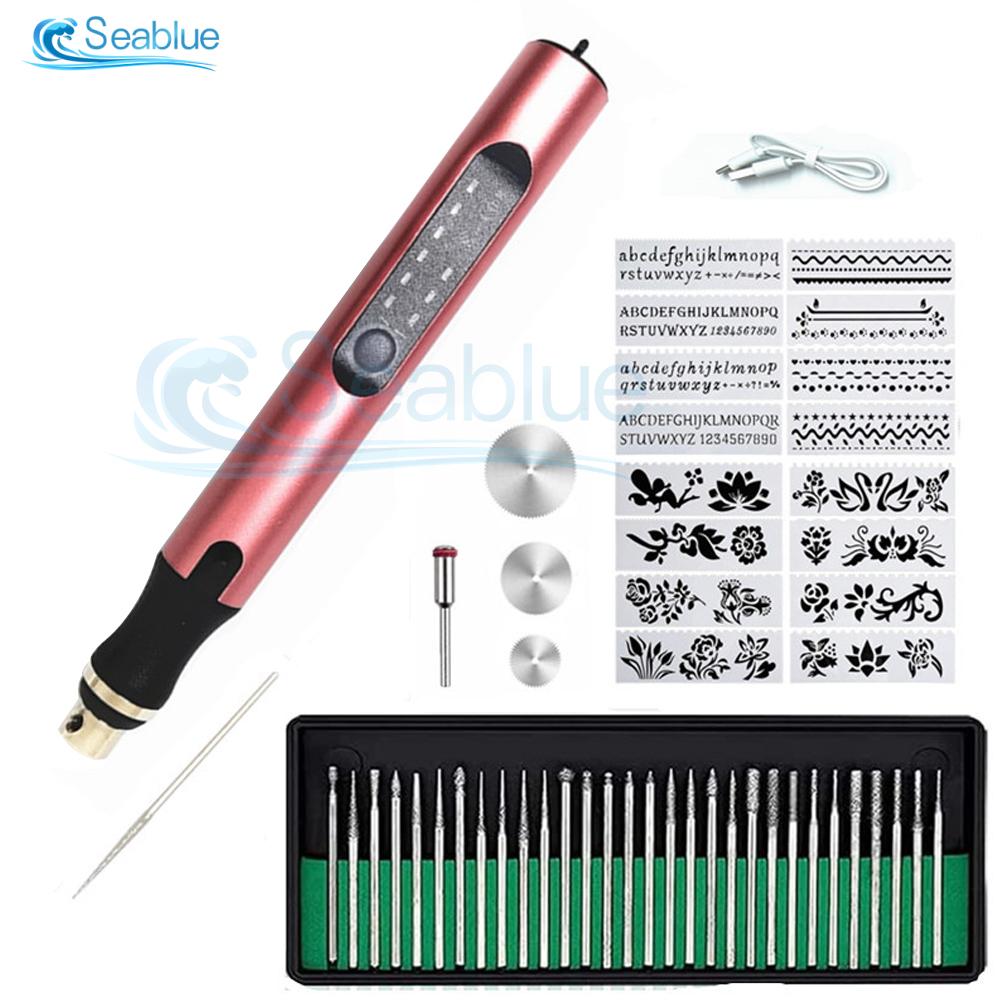 8W 3.6V Electric Engraver Pen Set Mini Grinding Machine Engraver Drill 3 Gears Of Speeds Cordless Drill Rechargeable Rotary Tool