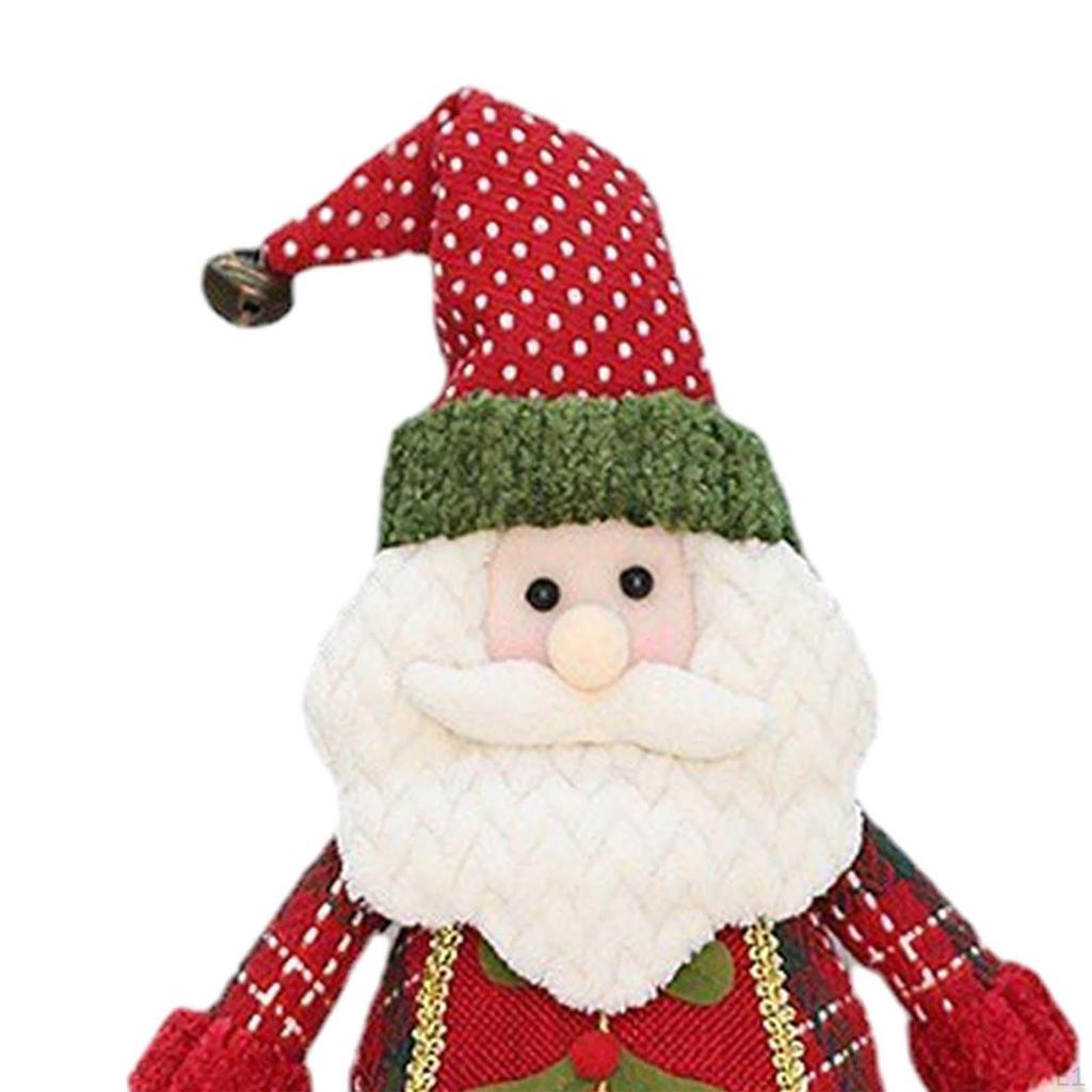 Figura de Natal Pernas Longas Boneca de Pelúcia Papai Noel em Pé Decoração para Quarto de Natal