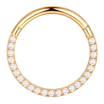 Nose Ring Hoop G23 Titanium Piercing Nose Ring Hoop Zirconia Decoration Bling Skin Friendly