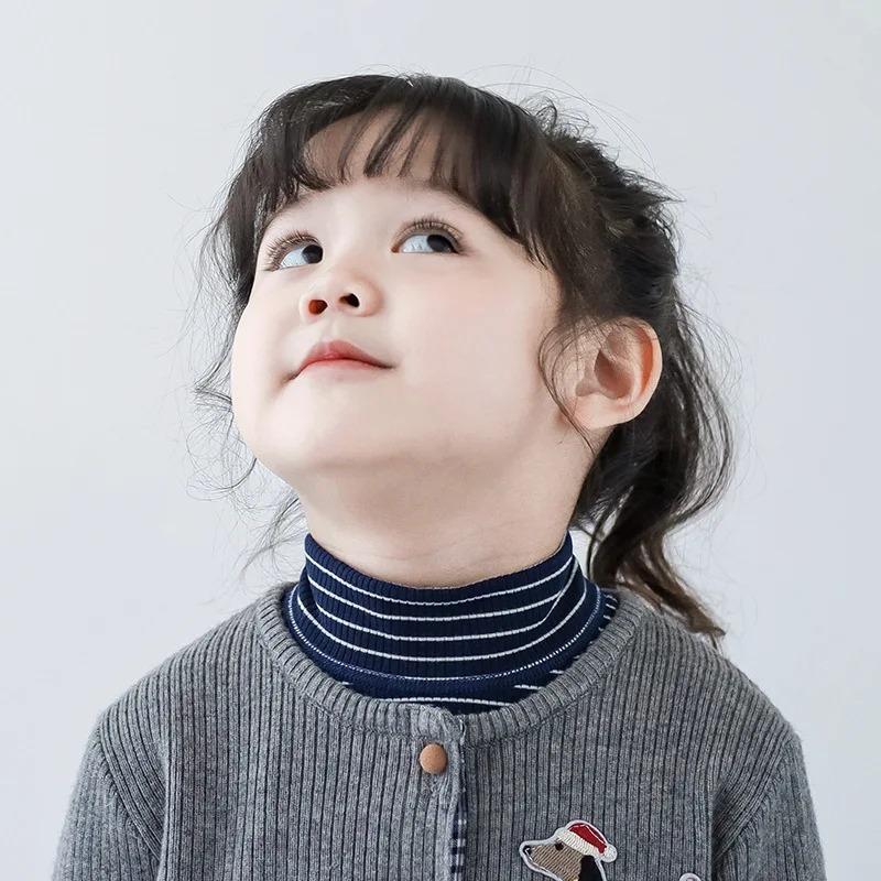 Toddler's Convertible Collar Neck Warmer Autumn Soft Cotton Windproof Fleece Lined Scarf INS Sporty Fashion Unisex Baby Scarf