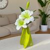 Lily Green Decorative Floral Arrangement in Ceramic Vase - Luxury Artificial Flowers for Living Room Decor