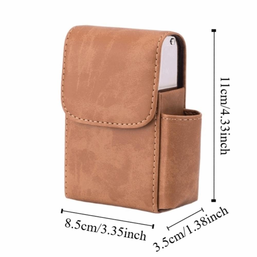 High Quality PU Leather Cigarette Case Portable Stylish Cigarette Box Case Durable Lighter Holder Gift for Men
