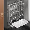 Stainless Steel Wall-Mounted Kitchen Rack for Cutting Boards and Pot Lids