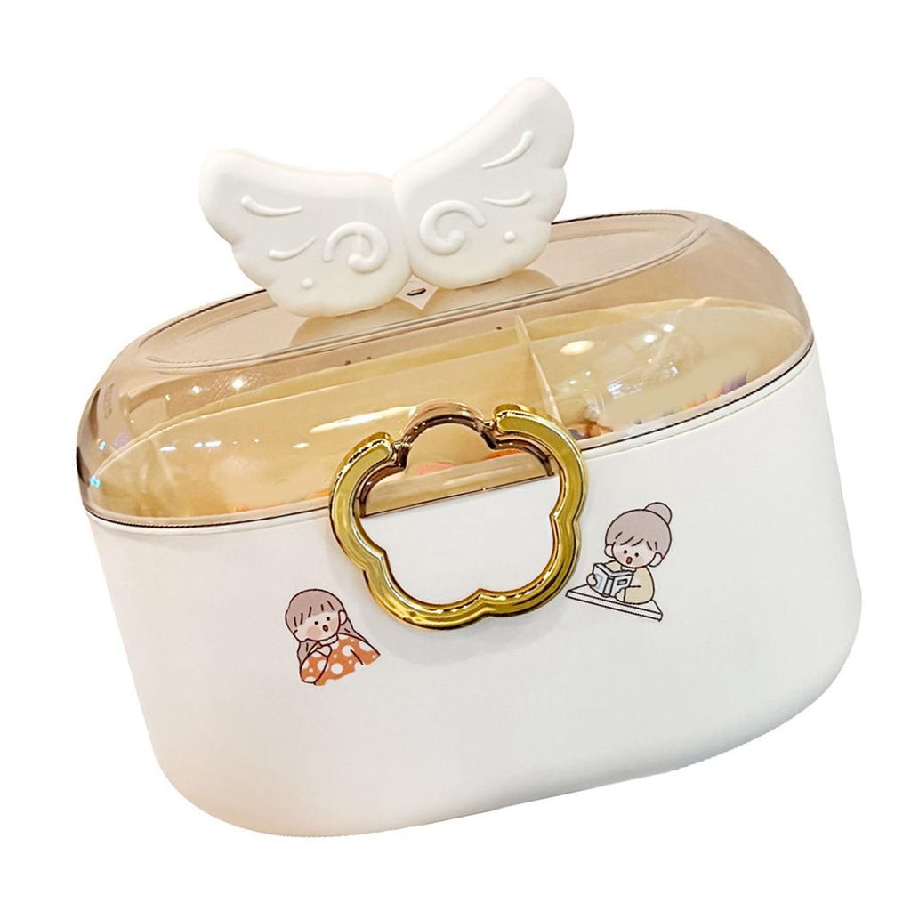 Children Cartoon Hair Accessories Box Dustproof Divided Large Capacity Hairpin with Lid for Kids