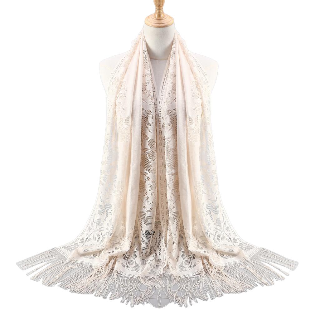 60x170cm Lace Fringe Hijab, Headscarf Shawl for Women