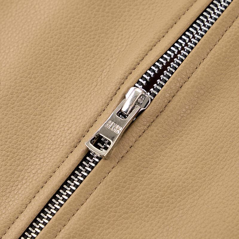 Qipai Men's Genuine Sheepskin Lapel Jacket