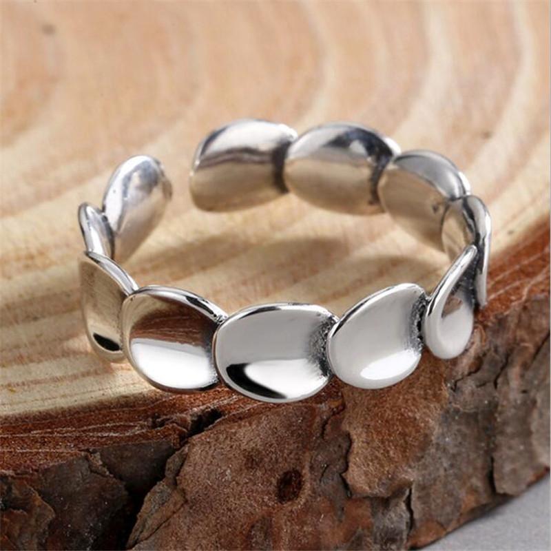

New Personality Creative Multi-layer Chiba Scale 925 Sterling Silver Jewelry Distressed Smooth Round Opening Rings TYB433 серебряный