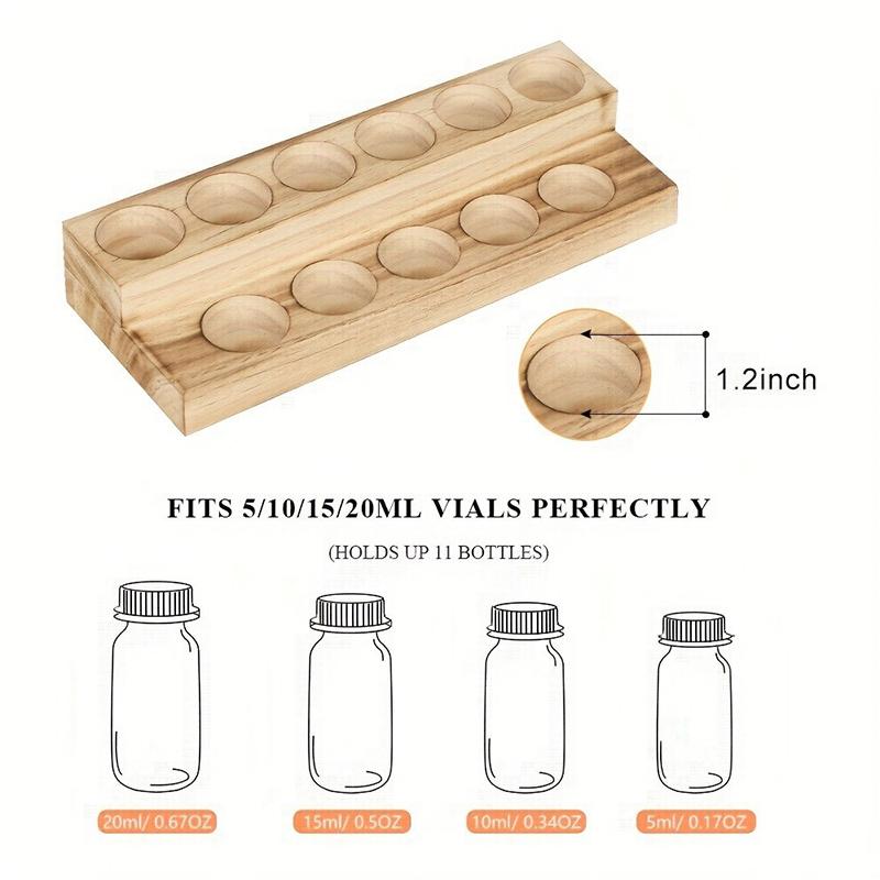 Einfache Holz-Ölflaschen-Basis mit 6/12/24 Löchern Tisch-Display-Ständer 15 ml Aromatherapie-Ölflaschen-Finish Aufbewahrungsregal Parfümhalter