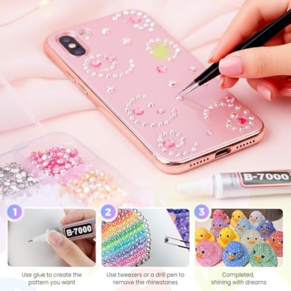 Sparkling Resin Rhinestone Kit Multicolor Flatback Gems  for Clothing Decoration