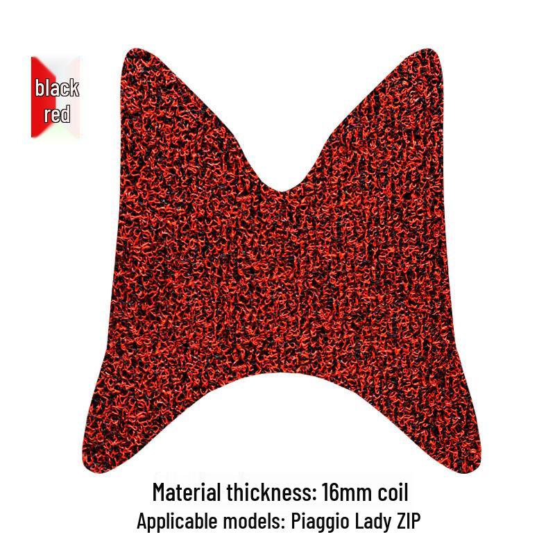 

Piaggio Lady ZIP Motorcycle Silk Foot Mat: BYQ100T-E Sports Version Thicker Pedal Pad 16MM чёрный/красный