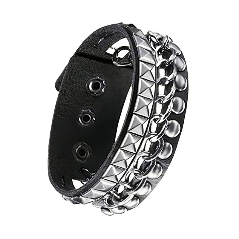Braccialetto in Pelle Multistrato Fatto a Mano Braccialetto da Polso alla Moda Gioielli Eleganti da Festa Braccialetti alla Moda da Donna per Feste Quotidiane