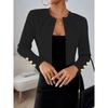 Blazer court uni à manches longues ajusté pour femme