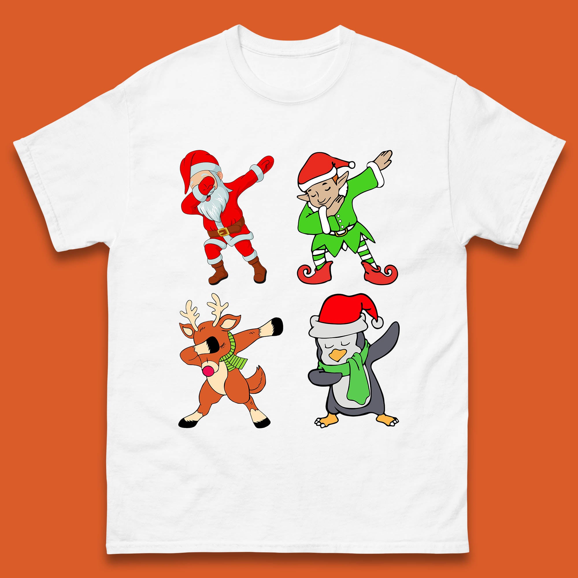 Christmas Santa Clause & Friends Dabbing Dance Mens T Shirt Womens Tops Tees L