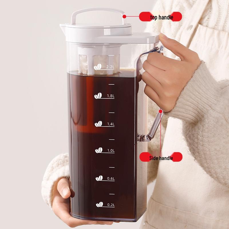 Large Capacity Cold Brew Coffee and Tea Pot with Ice Water Storage