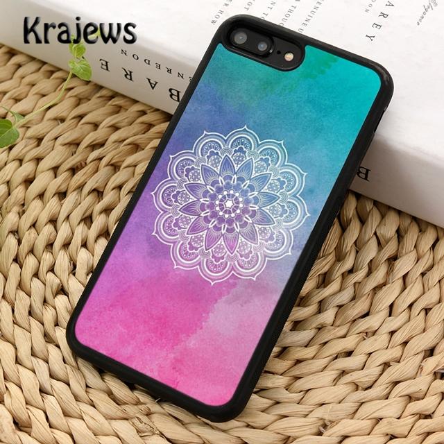 Krajews Yoga Om Namaste Mandala Colourful Design Phone Case For iPhone 14 5 6s 7 8 plus X XR XS 11 12 13 pro max Samsung S21 S22