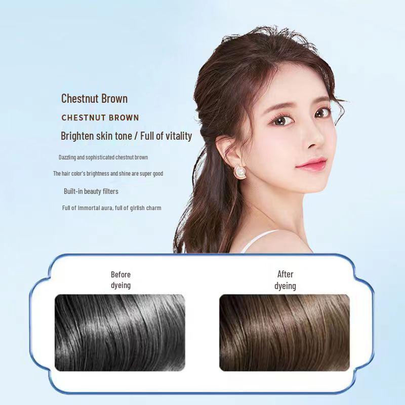 Qiwitang Herbal Bubble Hair Dye - No Scalp Sticking, No Irritation, White To Black Solution, For Home Use