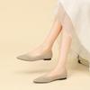 Gestrickte Einzelschuhe Damen neue Ein-Pedal-Weichsohlen-Fliegenstrickschuhe hohl und atmungsaktiv flachmündig spitz flache Schuhe